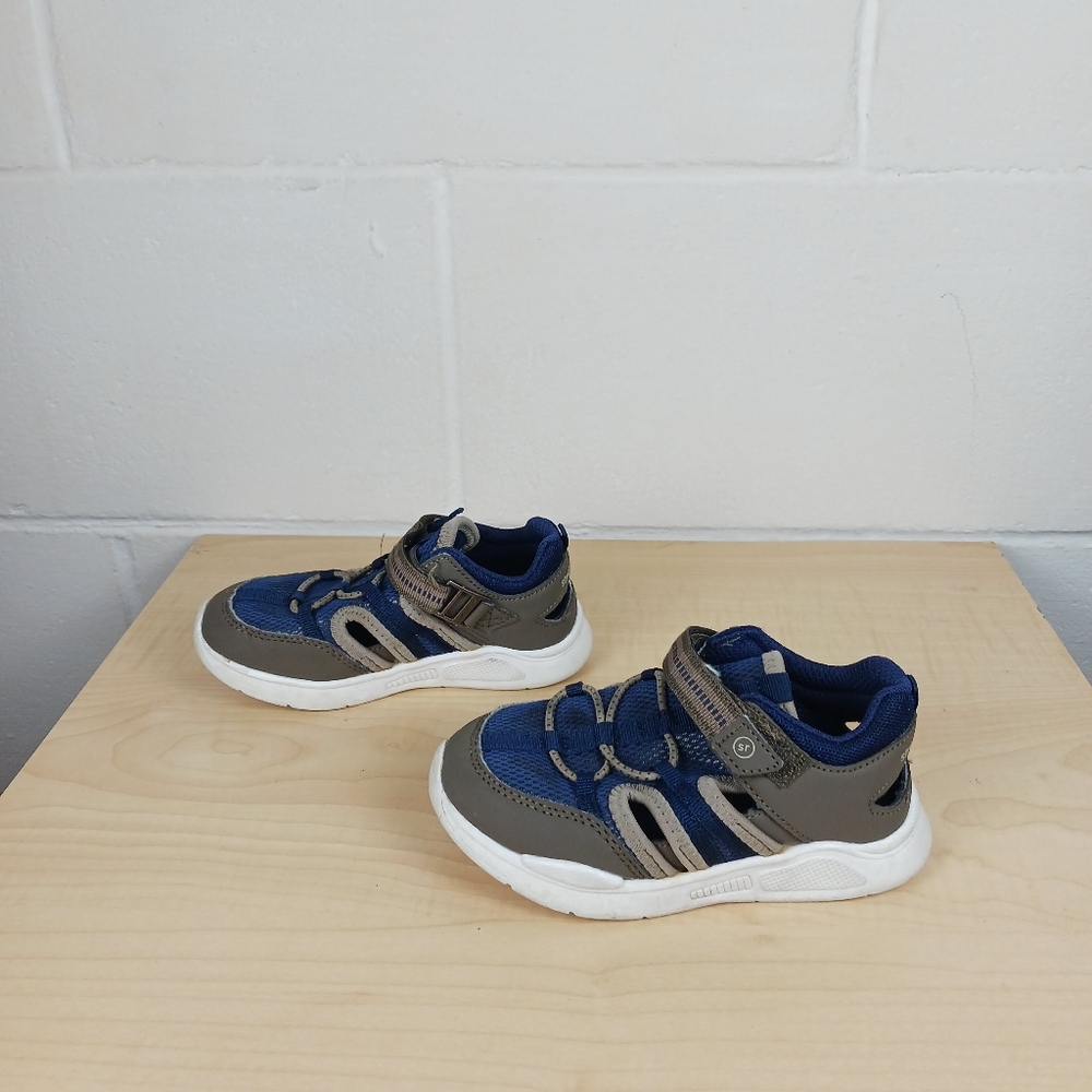 Stride Rite 360 Brinley Boys Size 9M Sandals Closed Toe Brown & Blue - Picture 2 of 8